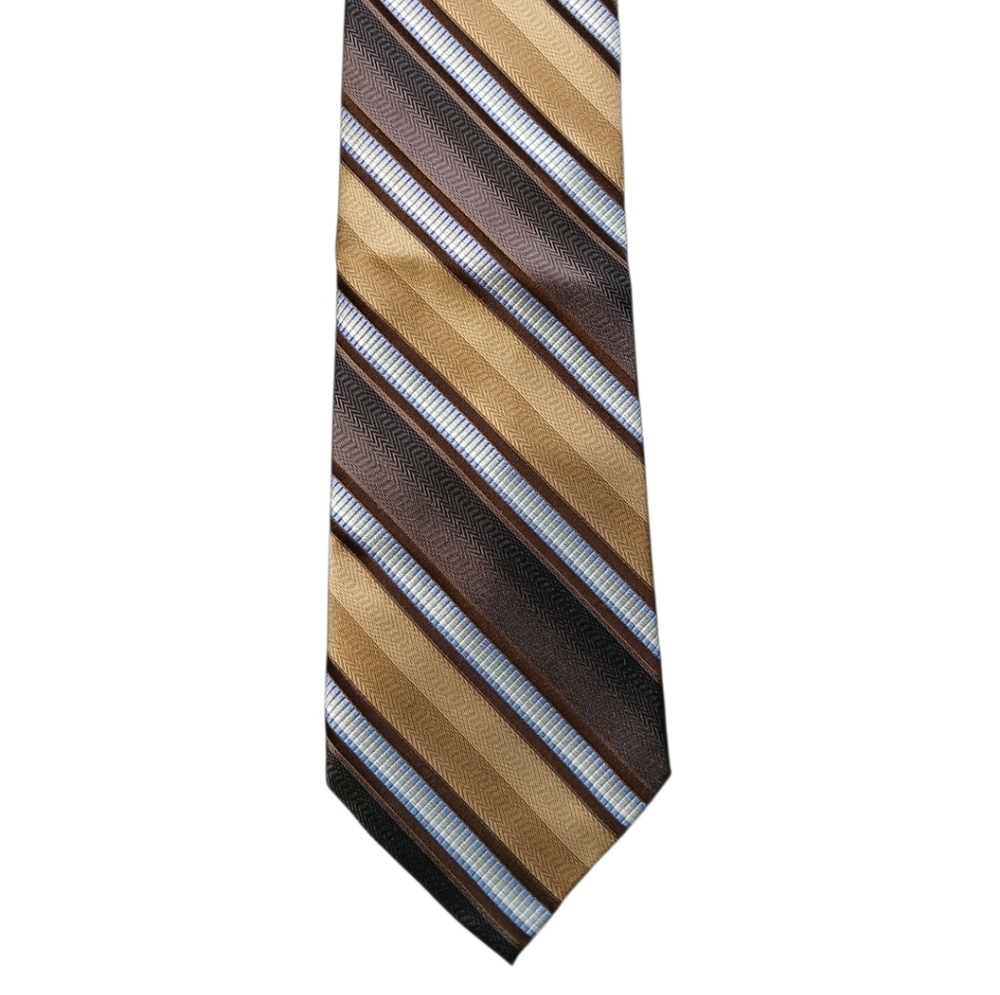Siena Collezione Brown / White Striped Tie Repp